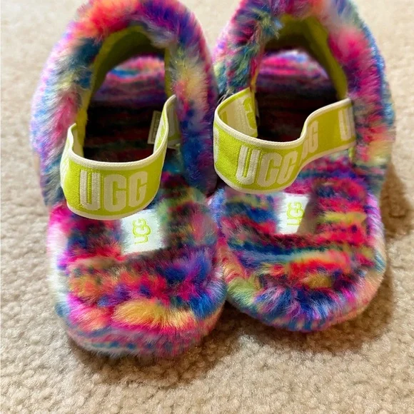 UGG Multicolor Furry Slippers - Picture 2 of 5